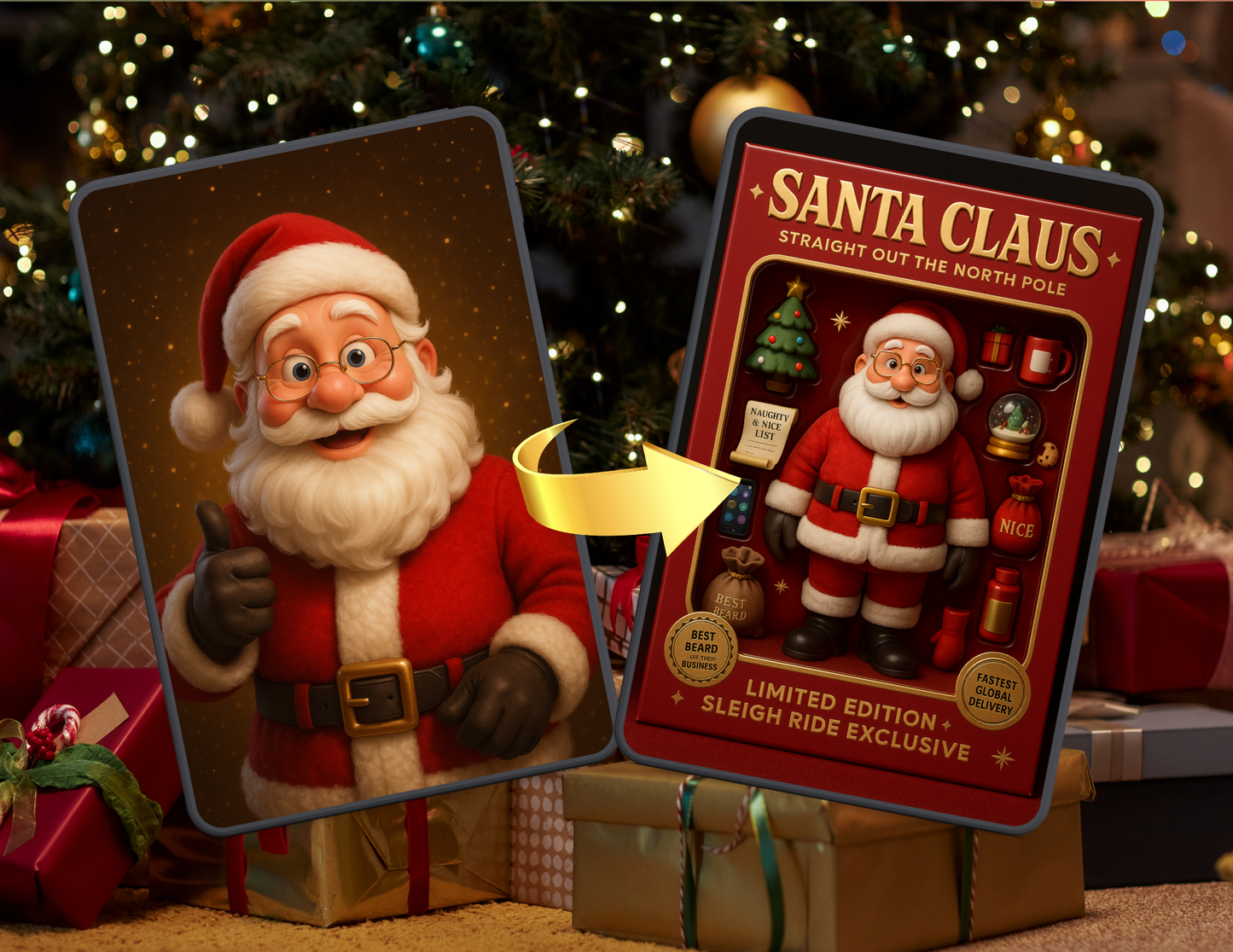 Action Figure Christmas Portrait