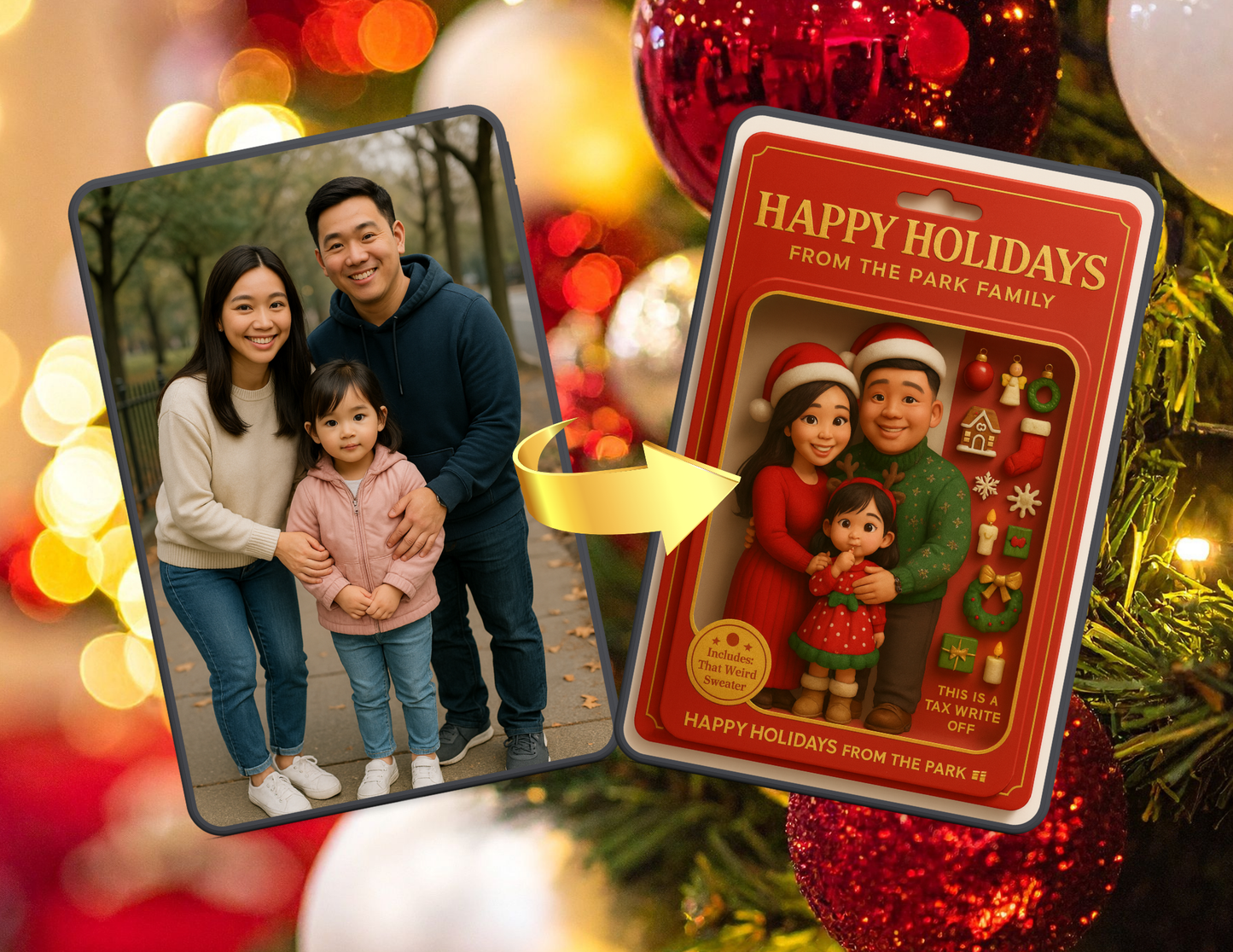 Action Figure Christmas Portrait